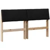 Image de vidaXL Gestoffeerd hoofdbord Zwart 150 cm Massief grenenhout