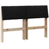 Image de vidaXL Tête de lit capitonnée Noir 120 cm Pin massif