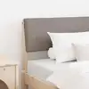 Image de vidaXL Tête de lit capitonnée Taupe 90 cm Pin massif