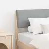 Image de vidaXL Tête de lit capitonnée Gris clair 80 cm Pin massif