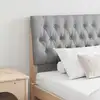 Image de vidaXL Tête de lit capitonnée Gris clair 180 cm Pin massif