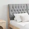 Image de vidaXL Tête de lit capitonnée Gris clair 150 cm Pin massif