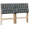 Image de vidaXL Tête de lit capitonnée Gris foncé 150 cm Pin massif, Mobilier de chambre moderne, tête de lit rembourrée rectangulaire, design en pin massif, accessoires tendance pour déco minimal