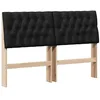 Image de vidaXL Tête de lit capitonnée Noir 150 cm Pin massif, Mobilier de chambre moderne, tête de lit rembourrée rectangulaire, design en pin massif, accessoires tendance pour déco minimal