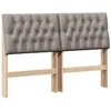Image de vidaXL Tête de lit capitonnée Taupe 150 cm Pin massif, Mobilier de chambre moderne, tête de lit rembourrée rectangulaire, design en pin massif, accessoires tendance pour déco minimal