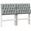 Image de vidaXL Tête de lit capitonnée Gris clair 135 cm Pin massif, Mobilier de chambre moderne, tête de lit rembourrée rectangulaire, design en pin massif, accessoires tendance pour déco minimal