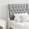 Image de vidaXL Tête de lit capitonnée Gris clair 135 cm Pin massif