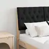 Image de vidaXL Tête de lit capitonnée Noir 120 cm Pin massif
