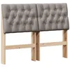 Image de vidaXL Tête de lit capitonnée Taupe 120 cm Pin massif, Mobilier de chambre moderne, tête de lit rembourrée rectangulaire, design en pin massif, accessoires tendance pour déco minimal