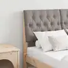Image de vidaXL Tête de lit capitonnée Taupe 120 cm Pin massif