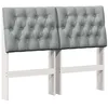 Image de vidaXL Tête de lit capitonnée Gris clair 120 cm Pin massif, Mobilier de chambre moderne, tête de lit rembourrée rectangulaire, design en pin massif, accessoires tendance pour déco minimal