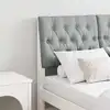 Image de vidaXL Tête de lit capitonnée Gris clair 120 cm Pin massif