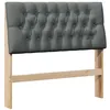 Image de vidaXL Tête de lit capitonnée Gris foncé 100 cm Pin massif