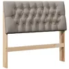 Image de vidaXL Tête de lit capitonnée Taupe 100 cm Pin massif