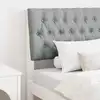 Image de vidaXL Tête de lit capitonnée Gris clair 90 cm Pin massif