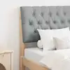 Image de vidaXL Tête de lit capitonnée Gris clair 80 cm Pin massif