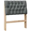 Image de vidaXL Tête de lit capitonnée Gris foncé 80 cm Pin massif