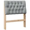 Image de vidaXL Tête de lit capitonnée Gris clair 75 cm Pin massif
