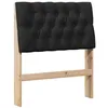 Image de vidaXL Gestoffeerd hoofdbord Zwart 75 cm Massief grenenhout