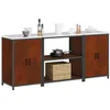 Image de vidaXL Ensemble de rangement cuisine HATTEM 3 pc Rouillé Acier
