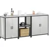 Image de vidaXL Ensemble de rangement cuisine HATTEM 3 pc Argenté