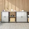 Image de vidaXL Ensemble de rangement cuisine HATTEM 3 pcs Argenté
