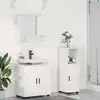 Image de vidaXL Ensemble de mobilier de salle de bain 3 pc Blanc brillant
