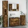 Image de vidaXL Ensemble de mobilier de salle de bain 4 pièces Chêne fumé