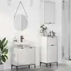 Image de vidaXL Ensemble de mobilier de salle de bain 3 pc Blanc brillant