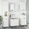 Image de vidaXL Ensemble de mobilier de salle de bain avec porte Blanc brillant