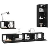 Image de vidaXL Meuble TV mural 4 pc Chêne noir Bois d'ingénierie