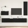 Image de vidaXL Meuble TV mural 4 pcs Chêne noir Bois d'ingénierie