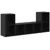 Image de vidaXL Ensemble meuble TV 3 pc Noir Bois d'ingénierie