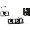 Image de vidaXL Ensemble meuble TV 4 pc Chêne noir Bois d'ingénierie