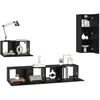Image de vidaXL Meuble TV mural 4 pc Chêne noir Bois d'ingénierie