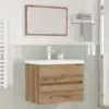 Image de vidaXL Ensemble de mobilier de salle de bain 3 pcs Chêne noir