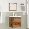 Image de vidaXL Ensemble de mobilier de salle de bain 2 pc Bois ancien et Blanc