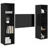 Image de vidaXL Ensemble meuble TV 2 pc Noir Bois d'ingénierie