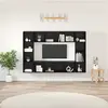 Image de vidaXL Ensemble meuble TV Montage mural 4 pcs Noir 37 x 37 x 142,5 cm