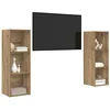 Image de vidaXL Tv-meubelset 2 st Artisan Eiken Bewerkt hout