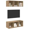 Image de vidaXL Ensemble meuble TV 2 pcs Chêne artisanal 37 x 37 x 107 cm, Salon, meuble de rangement moderne, unité murale rectangulaire, support media personnalisé, cabinet TV minimaliste