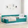 Image de vidaXL Cadre de lit d'angle Turquoise 100 x 200 cm Velours