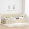 Image de vidaXL Cadre de lit d'angle Crème 80 x 200 cm tissu