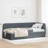 Image de vidaXL Cadre de lit d'angle Gris foncé 90 x 190 cm Velours