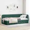 Image de vidaXL Cadre de lit d'angle Vert foncé 90 x 190 cm Velours