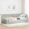 Image de vidaXL Cadre de lit d'angle Gris clair 100 x 200 cm Velours