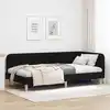 Image de vidaXL Cadre de lit d'angle Noir 90 x 190 cm tissu