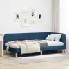 Image de vidaXL Cadre de lit d'angle Bleu 90 x 190 cm tissu