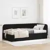 Image de vidaXL Cadre de lit d'angle Noir 90 x 190 cm tissu