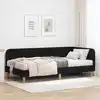 Image de vidaXL Cadre de lit d'angle Noir 100 x 200 cm tissu